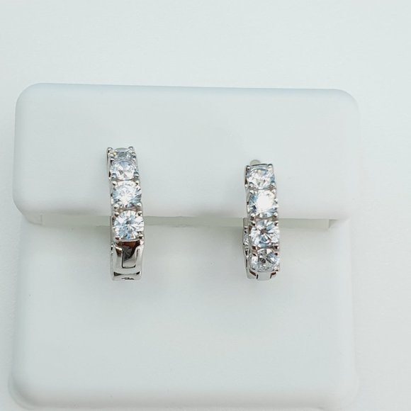 "925 Sterling Silver Cubic Zirconia Earrings, UU1P6A6144 - Picture 5 of 10